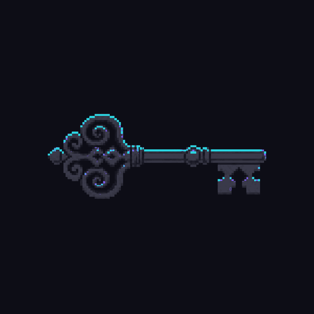 One ornate key alone on a dark surface — the key that stays yours.